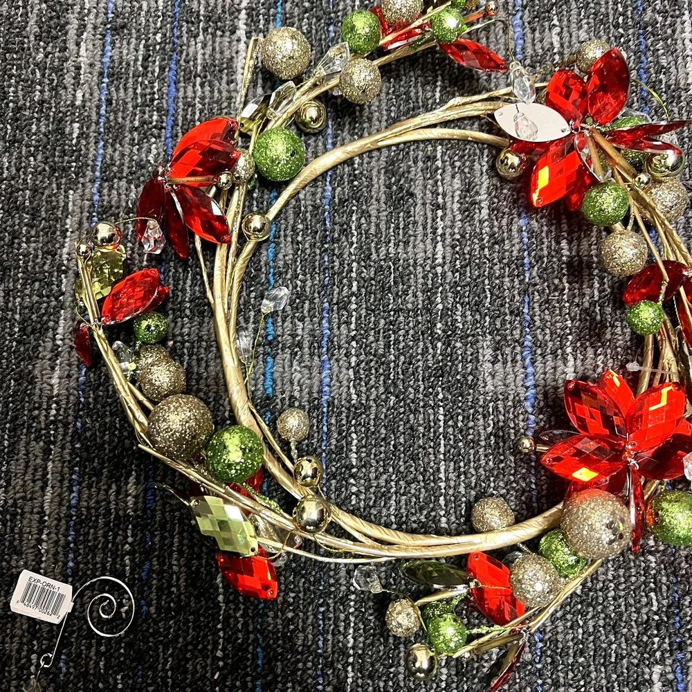 5 Pc Acrylic Christmas Flower Candle Ring Wreaths Mission Gallery‎ New 2012